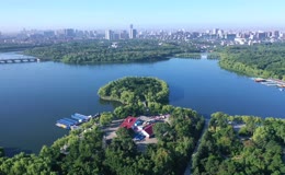 航拍长春南湖公园