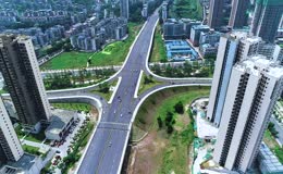 航拍大气城市立交车流