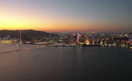 黄昏下的澳门城市风光