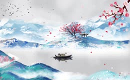水墨梅花飘落素材