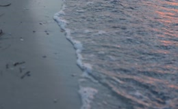 海浪轻拂下的静谧沙滩