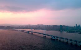 大连星海大桥的日落