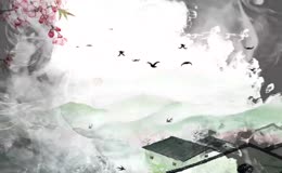 诗歌朗诵水墨背景樱花