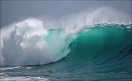 海浪浪花翻涌