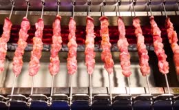 自动烤炉烤制肉串