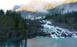 远山山林云海湖面美