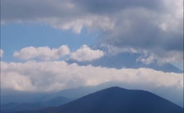 富士山长焦白云