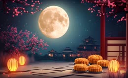 中秋月圆夜景