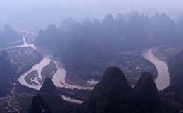 桂林漓江喀斯特峰林航拍