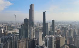 广州珠江新城 CBD 摩天建筑群航拍