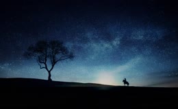 一人一马在星空原野独行