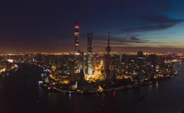 航拍上海夜景