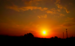 壮美落日夕阳余晖交织