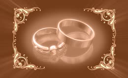 金色情侣对戒婚庆场景