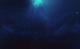宇宙深处蓝色星云景观延时