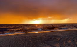 夕阳傍晚大海海洋潮汐