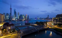 上海黄浦江夜景延时