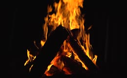 木柴烈火跳跃的火焰