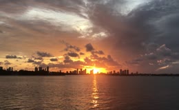 迈阿密海滨城市日落